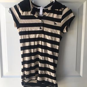 Black and cream striped top with collar